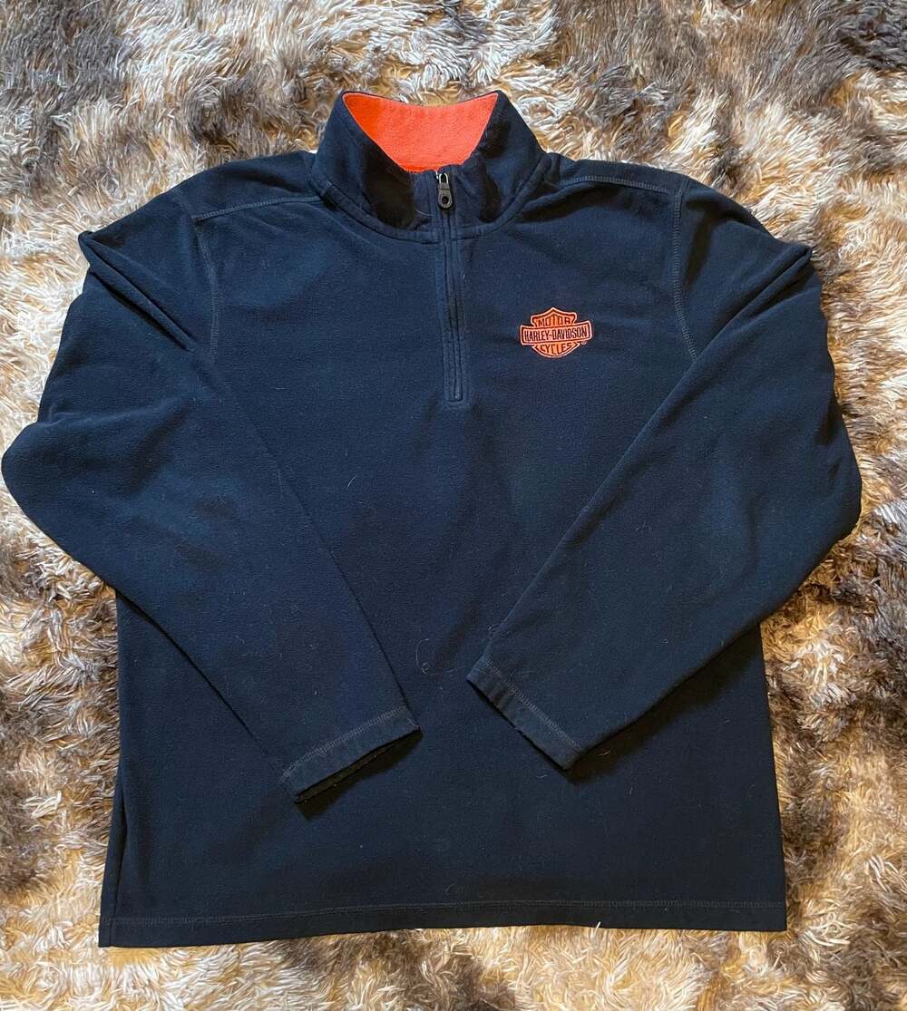 Harley-Davidson Men's 1/4-Zip Logo Fleece Pullover Jacket